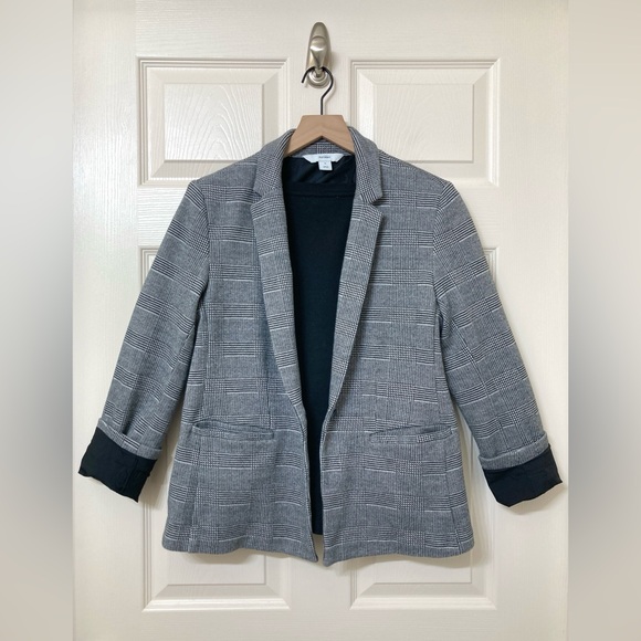 Old Navy Jackets & Blazers - Old Navy Women’s Glen Plaid Knit Blazer Jacket Medium Heritage Poetcore Academia